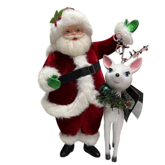 Katherine's Collection Other - Katherine's Collection Mistletoe Santa with Reindeer Christmas Decorative Figure